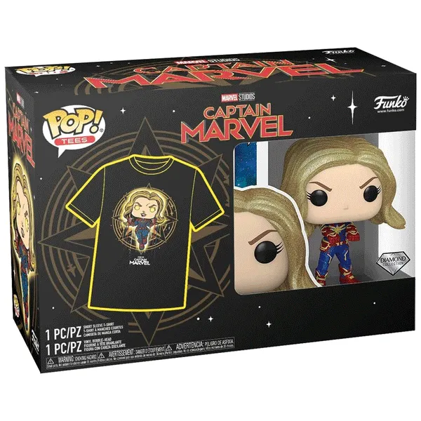 Marvel Captain Marvel Pop! Vinyl and Tee Set