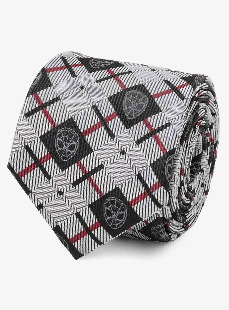 Marvel Spider-Man Plaid Black Men's Tie