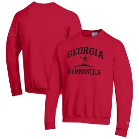 Men's Champion  Red Georgia Bulldogs Gymnastics Icon Powerblend Pullover Sweatshirt