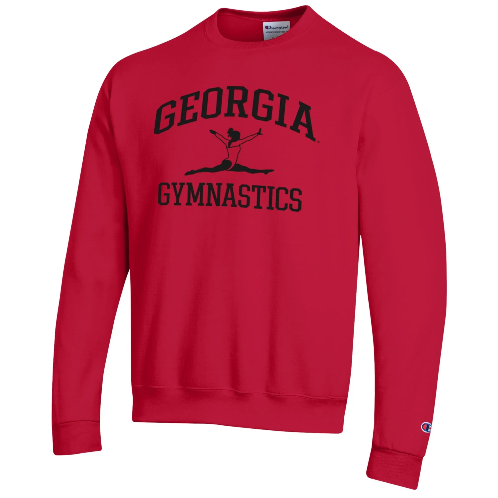 Men's Champion  Red Georgia Bulldogs Gymnastics Icon Powerblend Pullover Sweatshirt