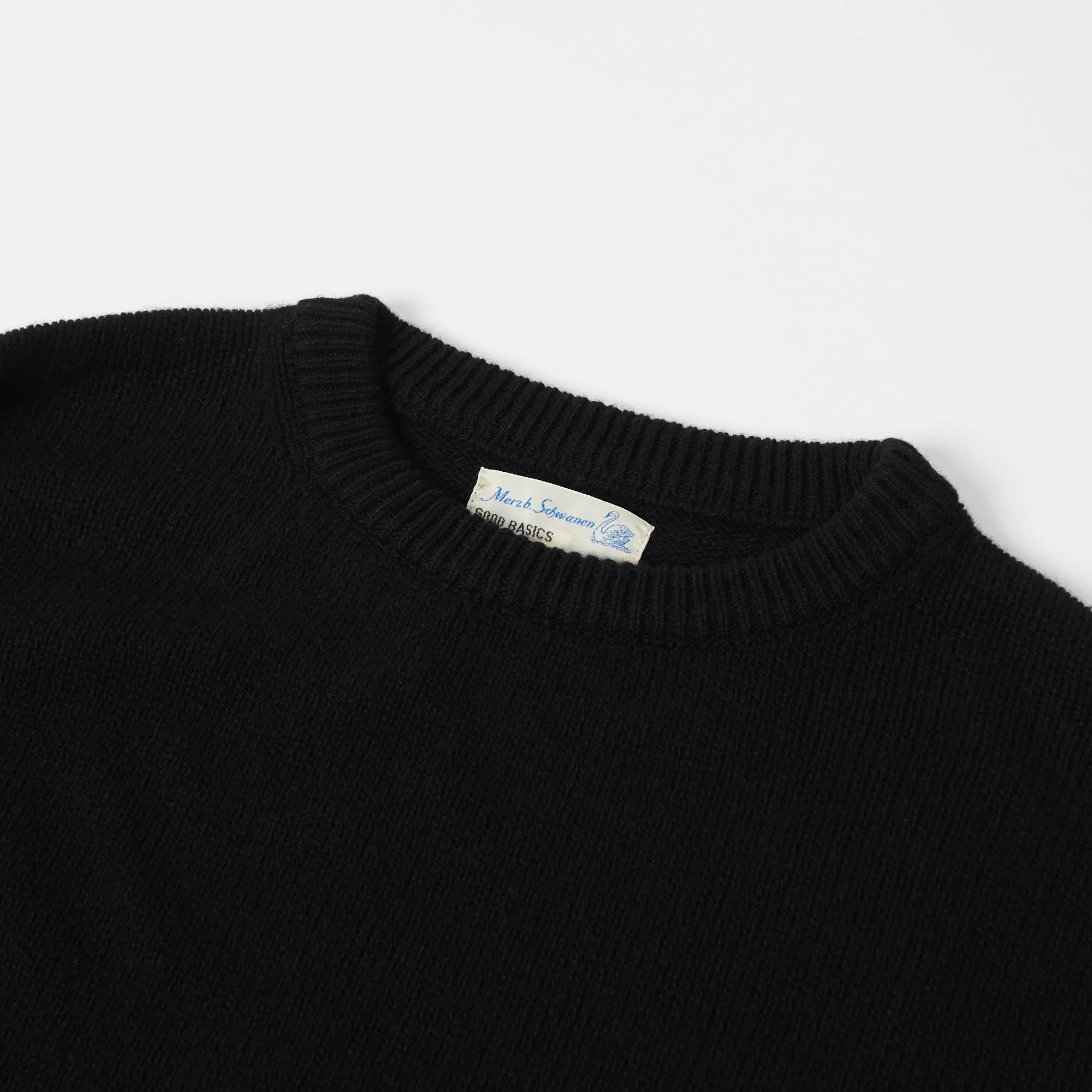 Merz b. Schwanen RCC05 Knit Crew Neck Pullover - Deep Black