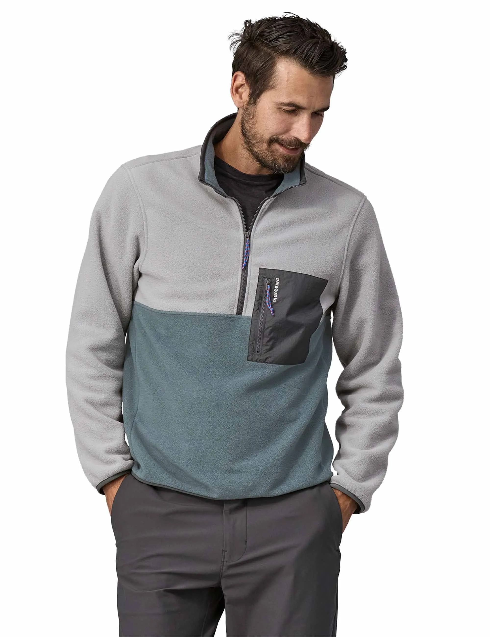 Microdini 1/2-Zip Fleece Pullover - Nouveau Green w/Salt Grey