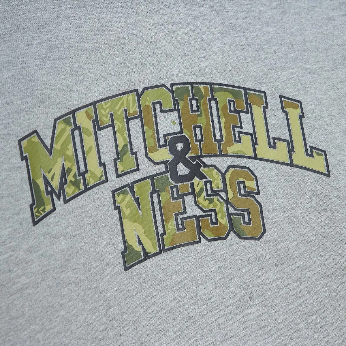 Mitchell & Ness Camo Logo Hoodie Jumper Grey