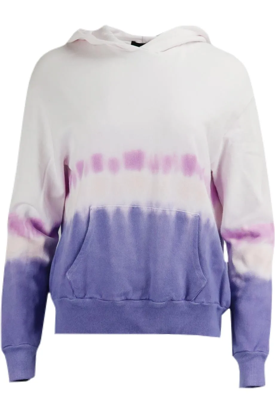 MONROW TIE DYED COTTON JERSEY HOODIE MEDIUM