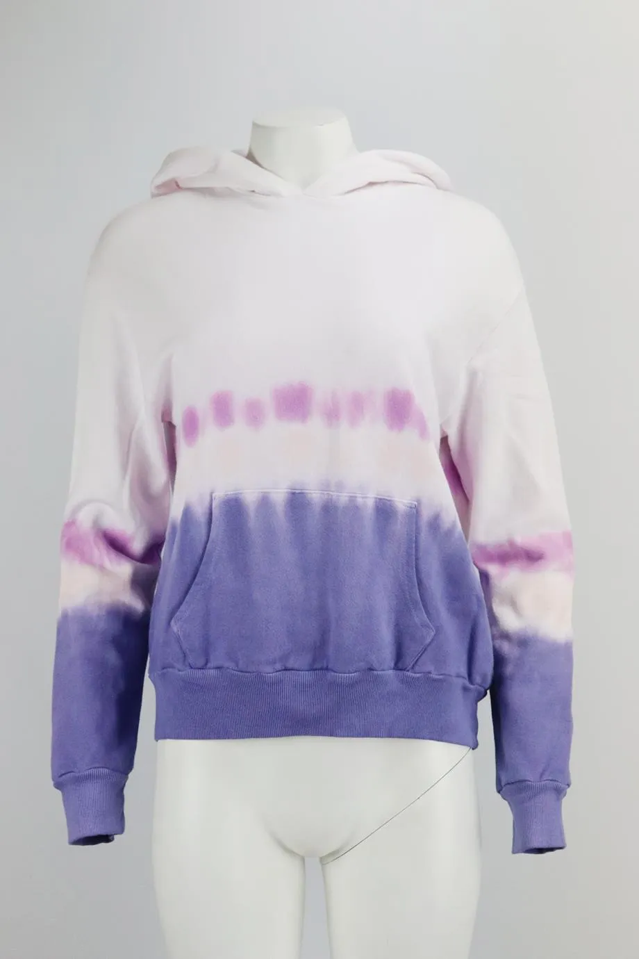 MONROW TIE DYED COTTON JERSEY HOODIE MEDIUM