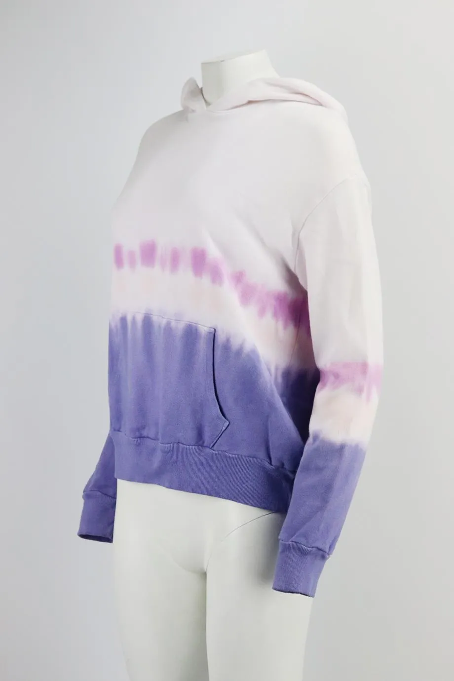 MONROW TIE DYED COTTON JERSEY HOODIE MEDIUM