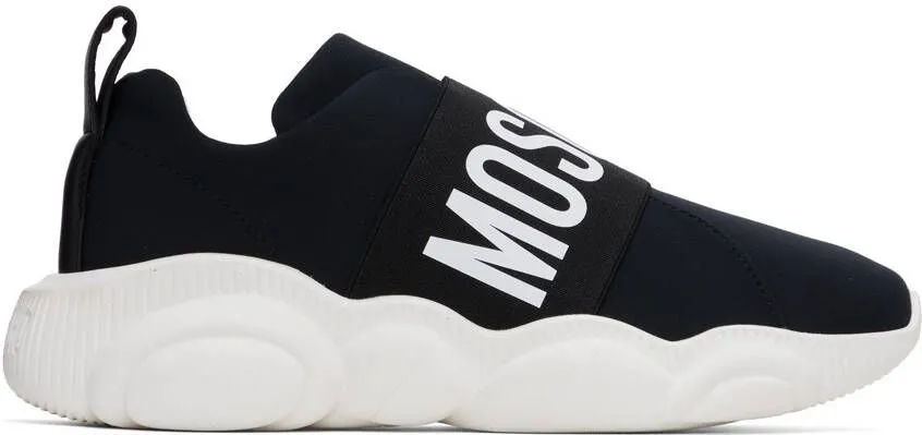 Moschino Black Elastic Teddy Sneakers