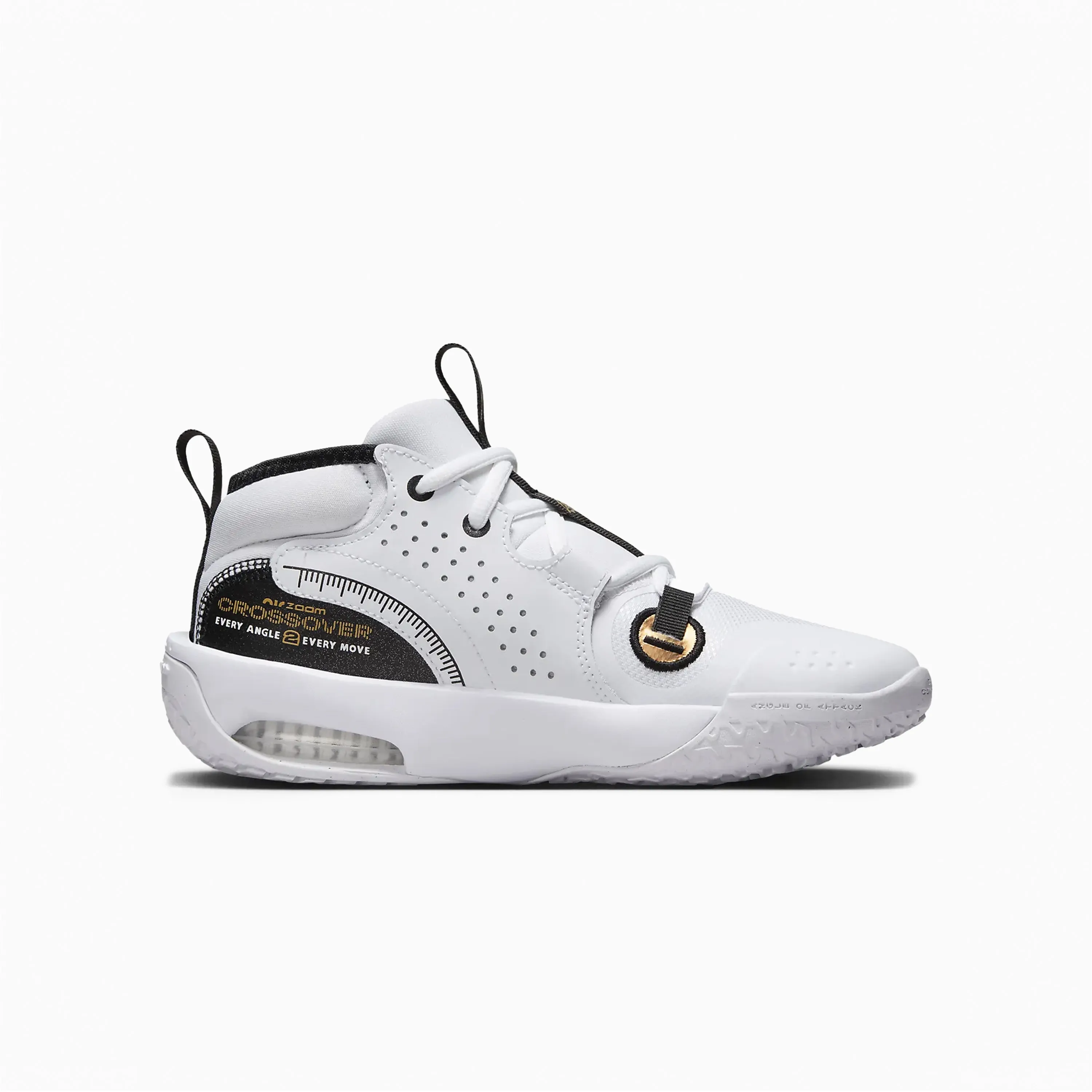 NIKE AIR ZOOM CROSSOVER 2 WHITE & BLACK WITH METALLIC GOLD - FB2689