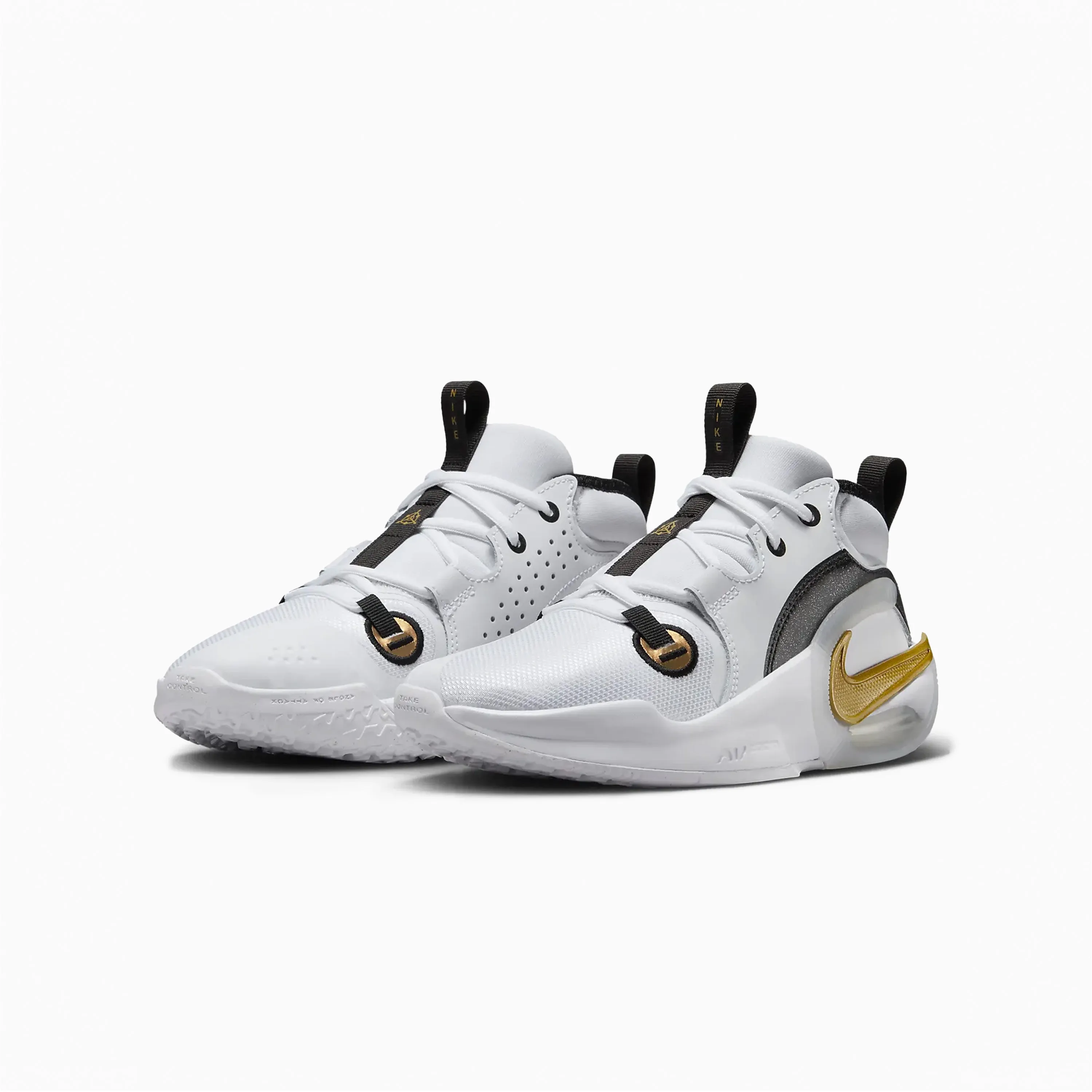 NIKE AIR ZOOM CROSSOVER 2 WHITE & BLACK WITH METALLIC GOLD - FB2689