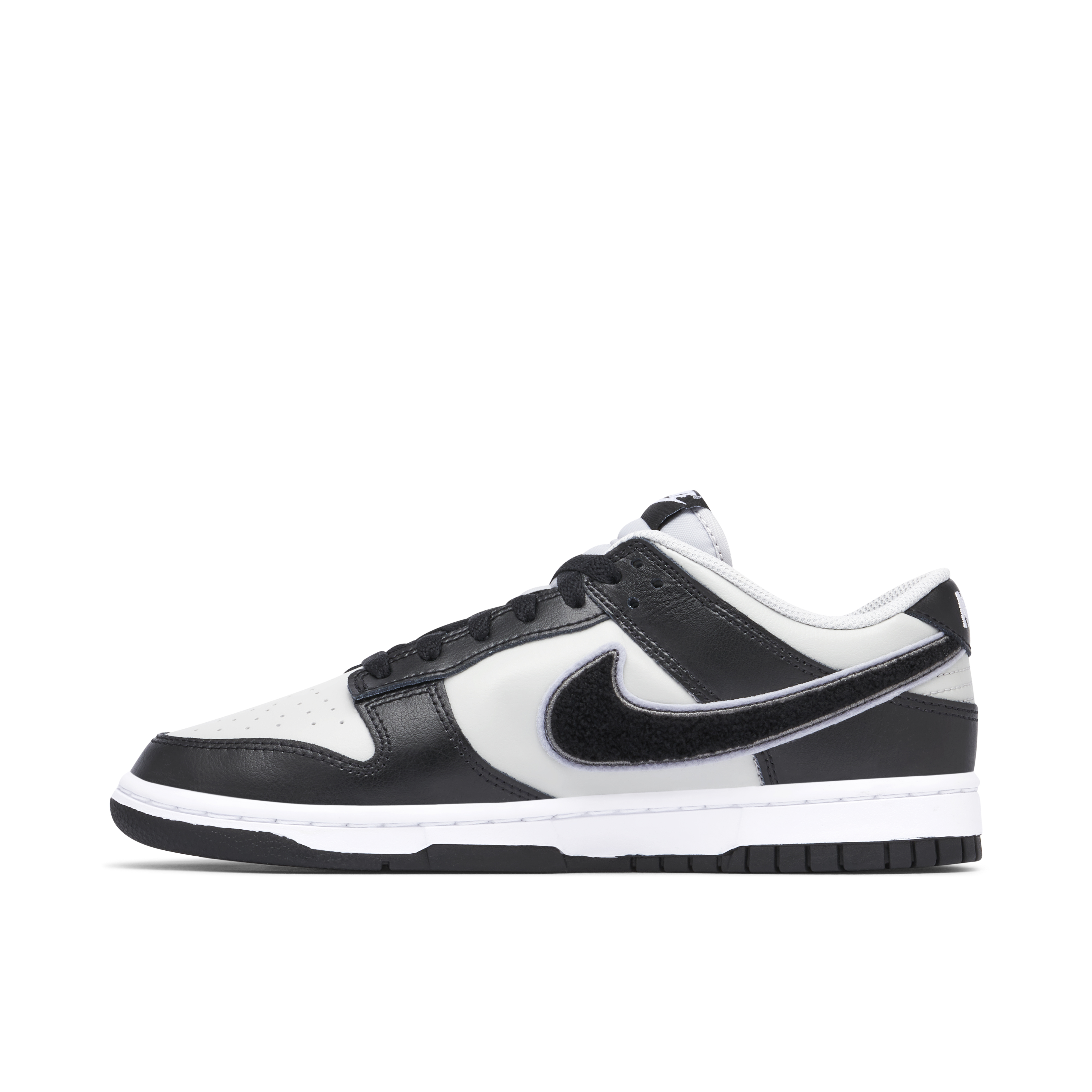 Nike Dunk Low Chenille Swoosh Black Grey | DQ7683-001 | Laced