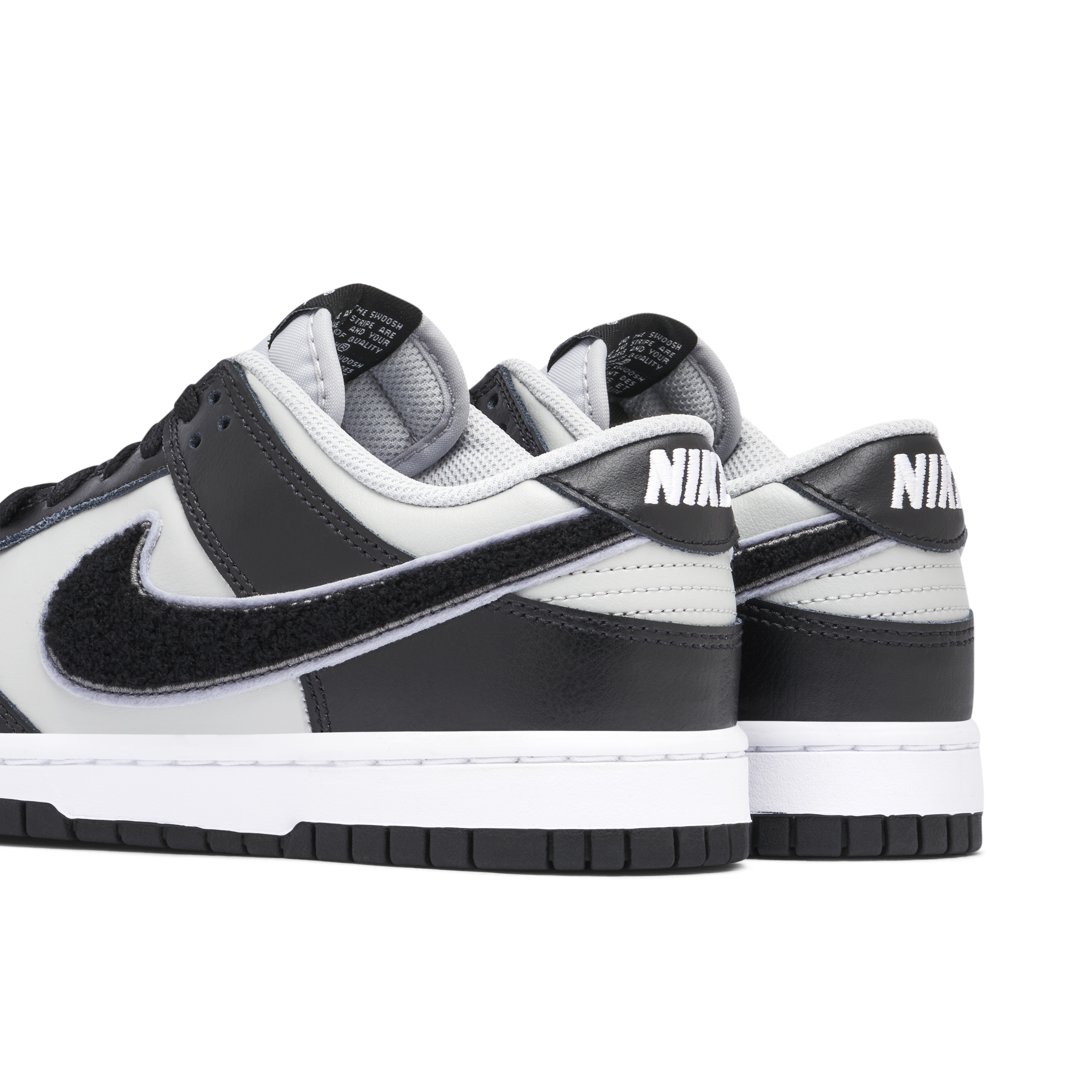 Nike Dunk Low Chenille Swoosh Black Grey | DQ7683-001 | Laced