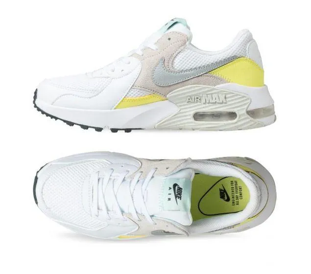 NIKE WOMENS AIR MAX EXCEE - WHITE/MTLC PLATINUM-LT ZITRON