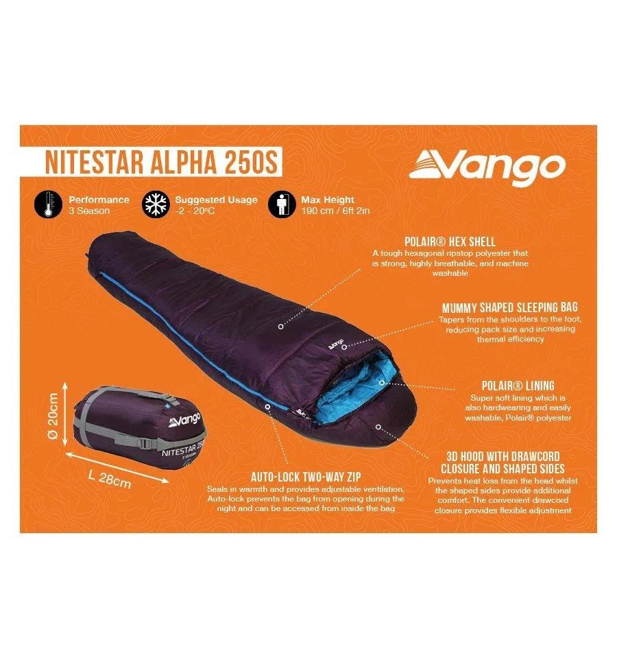 Nitestar Alpha 250S Sleeping Bag | Camping Equipment UK