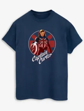 NW2 Marvel What If Captain Carter Adult Navy T-Shirt | Women | George at ASDA