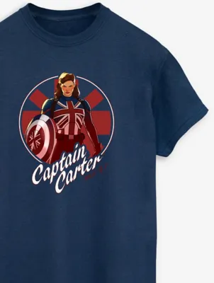 NW2 Marvel What If Captain Carter Adult Navy T-Shirt | Women | George at ASDA