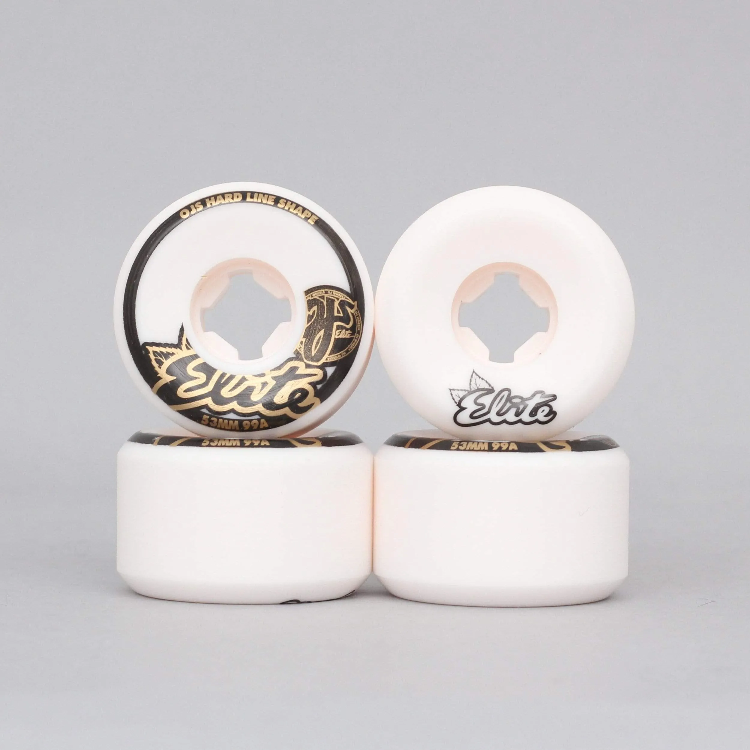 OJ 53mm 99A Elite Hard Line Skateboard Wheels White