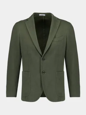 Olive Green Classic Fit Cotton Jacket