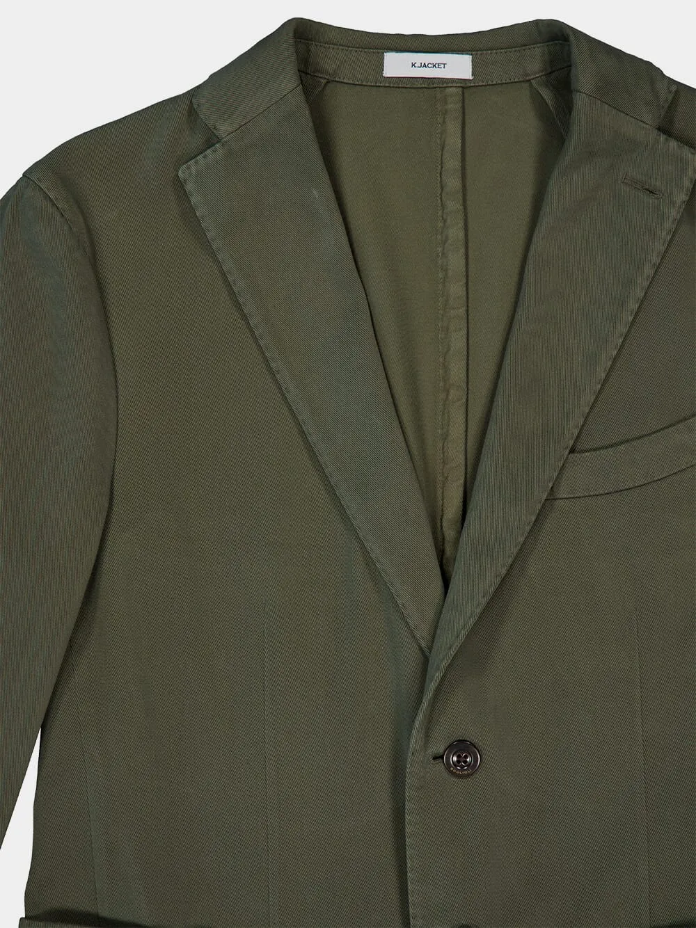 Olive Green Classic Fit Cotton Jacket