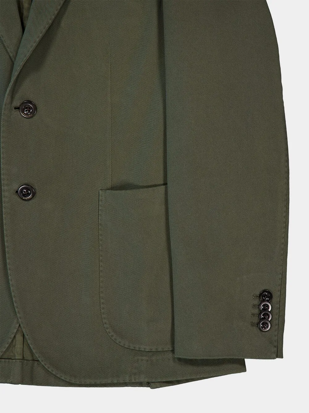 Olive Green Classic Fit Cotton Jacket