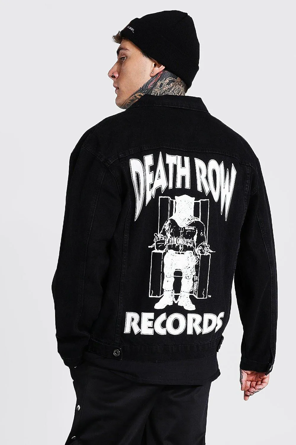 Oversized Death Row License Denim Jacket