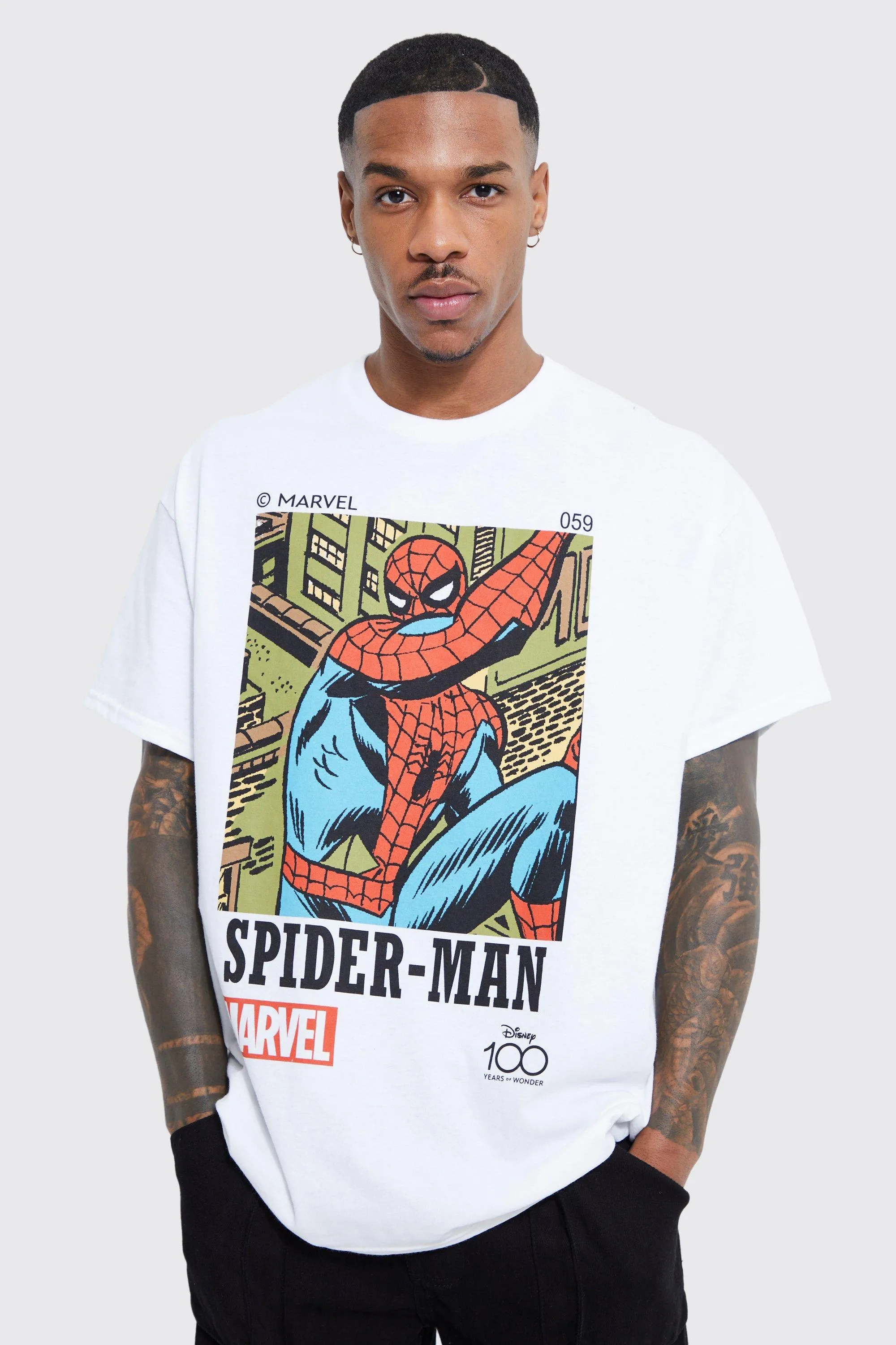 Oversized Marvel Spiderman License T-shirt | boohooMAN UK