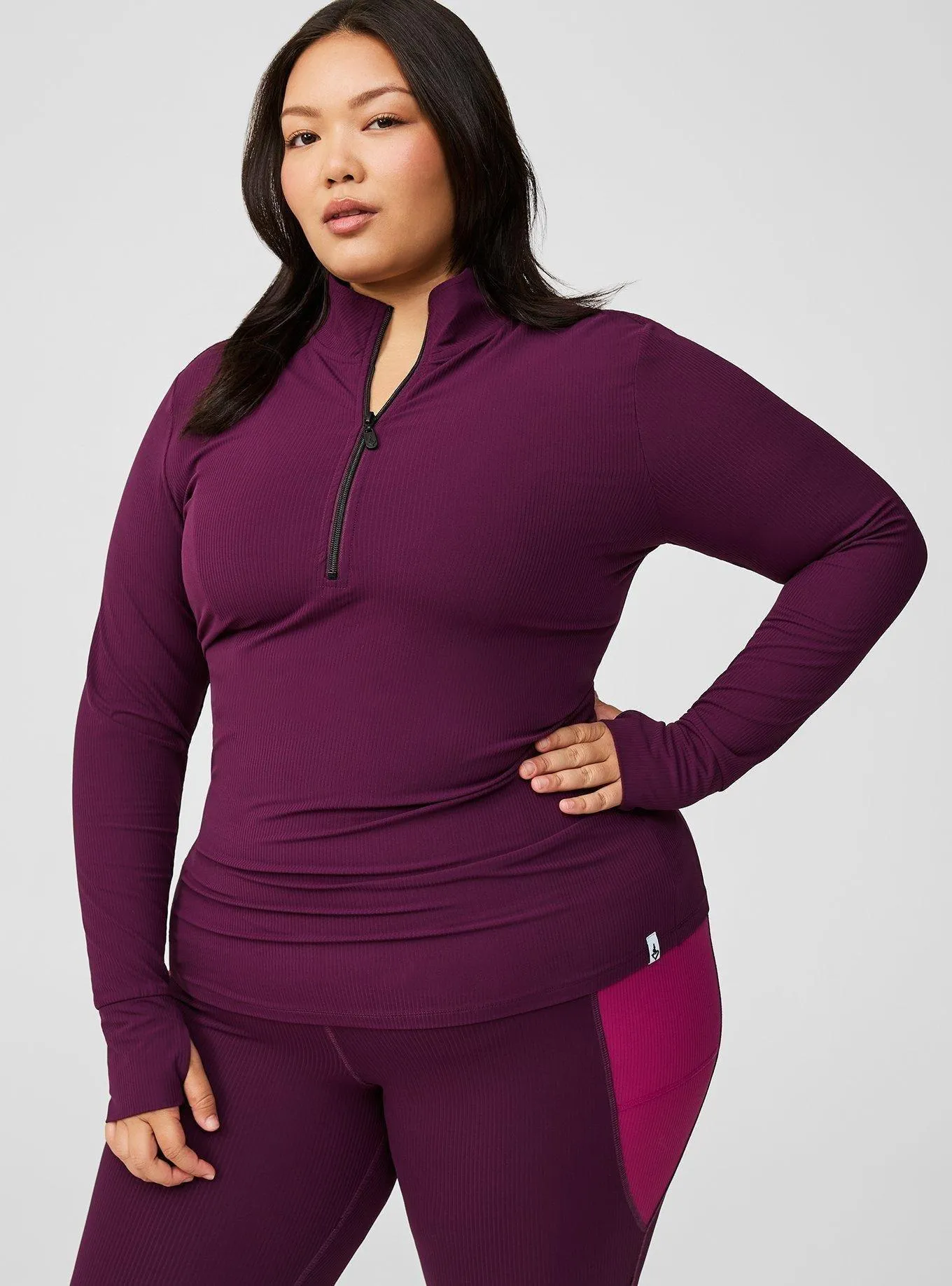 Performance Core Rib Long Sleeve Mock Neck Zip Pullover