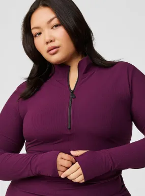 Performance Core Rib Long Sleeve Mock Neck Zip Pullover