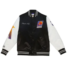 Phoenix Suns Team Origins Black and White Satin Jacket