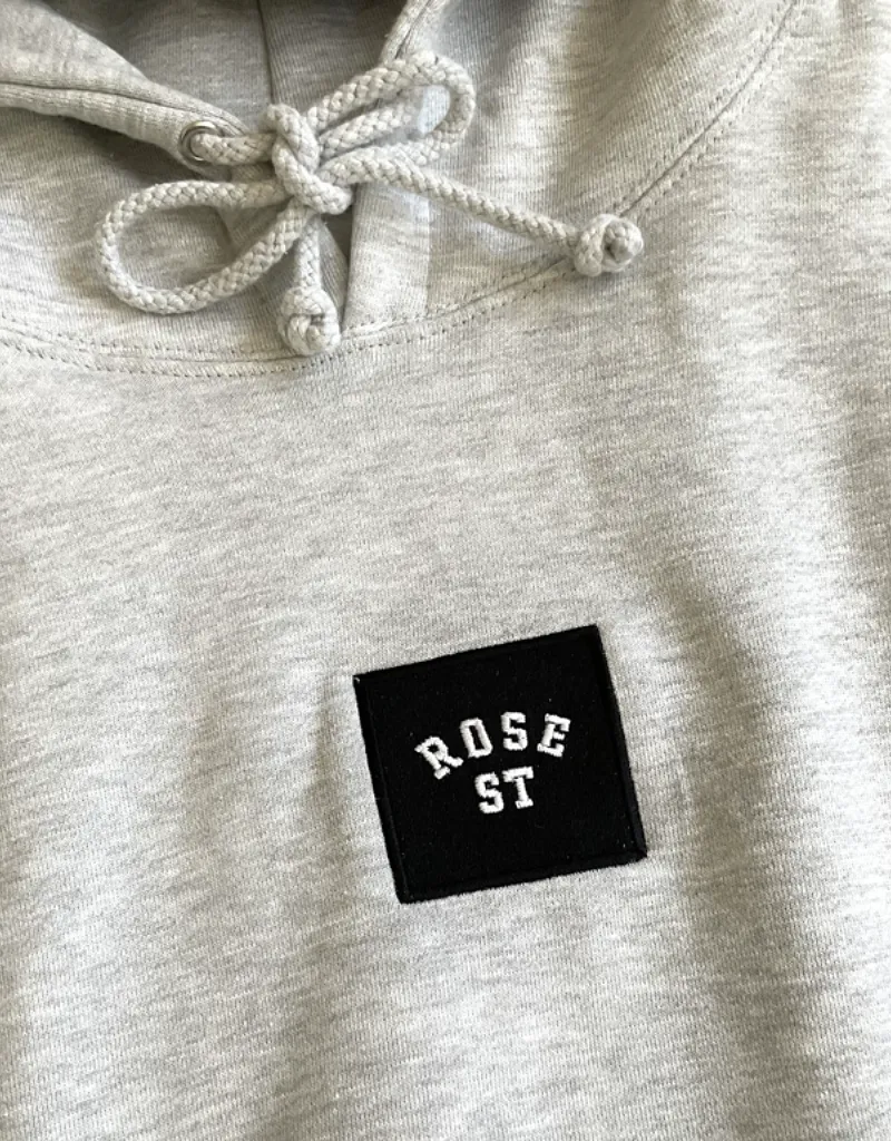 Rose Street Emb Box Logo Hoodie Grey Heather