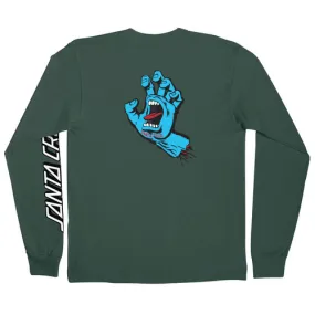 Santa Cruz Skateboard Longsleeve Shirt Screaming Hand Dark Green