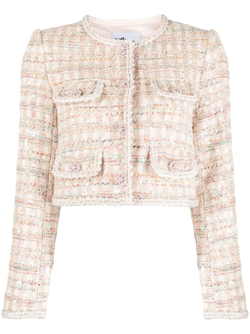 Self Portrait Sequin Boucle Jacket | Luxury and style at your fingertips