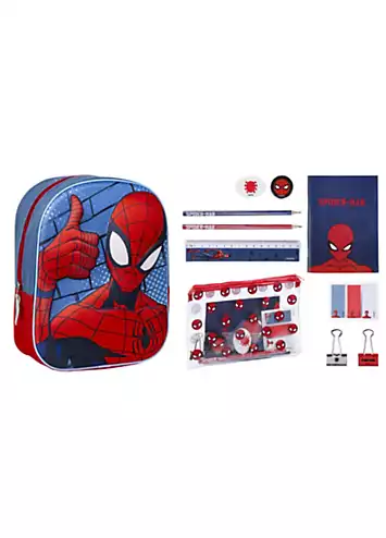 Spiderman Twin Set of 3D Backpack and School Stationery Set by Marvel | Look Again