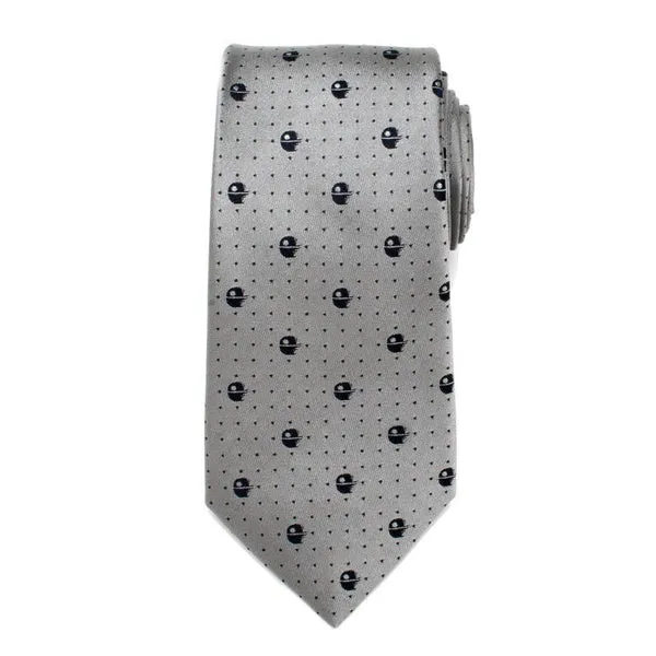 Star Wars Death Star Dot Print Silk Tie