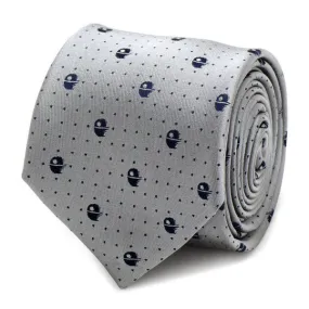 Star Wars Death Star Dot Print Silk Tie