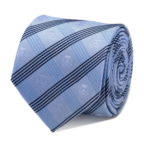 Star Wars Stormtrooper Blue Plaid Silk Tie