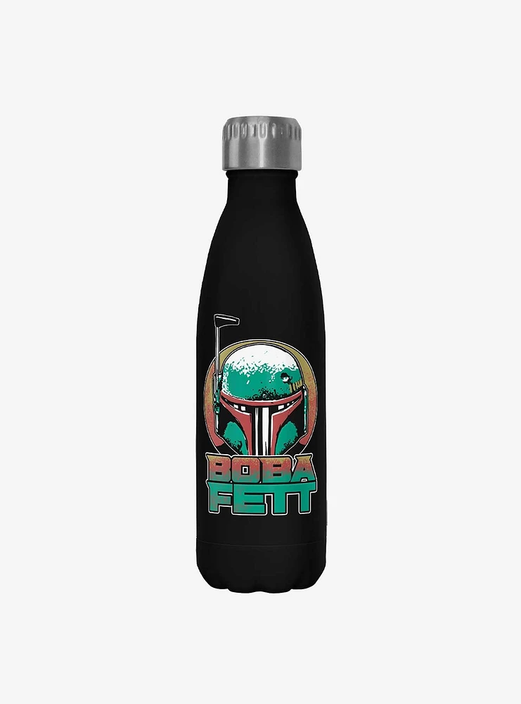 Star Wars The Book of Boba Fett Helmet Circle Black Stainless Steel Water Bottle