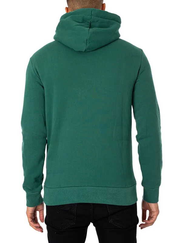 Superdry Classic Vintage Logo Heritage Pullover Hoodie - Pine Green