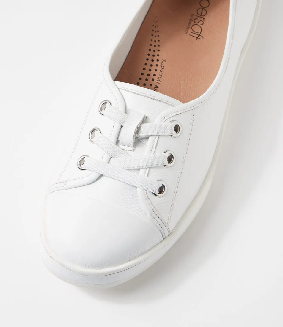 SUPERSOFT Augusts White Leather Sneakers