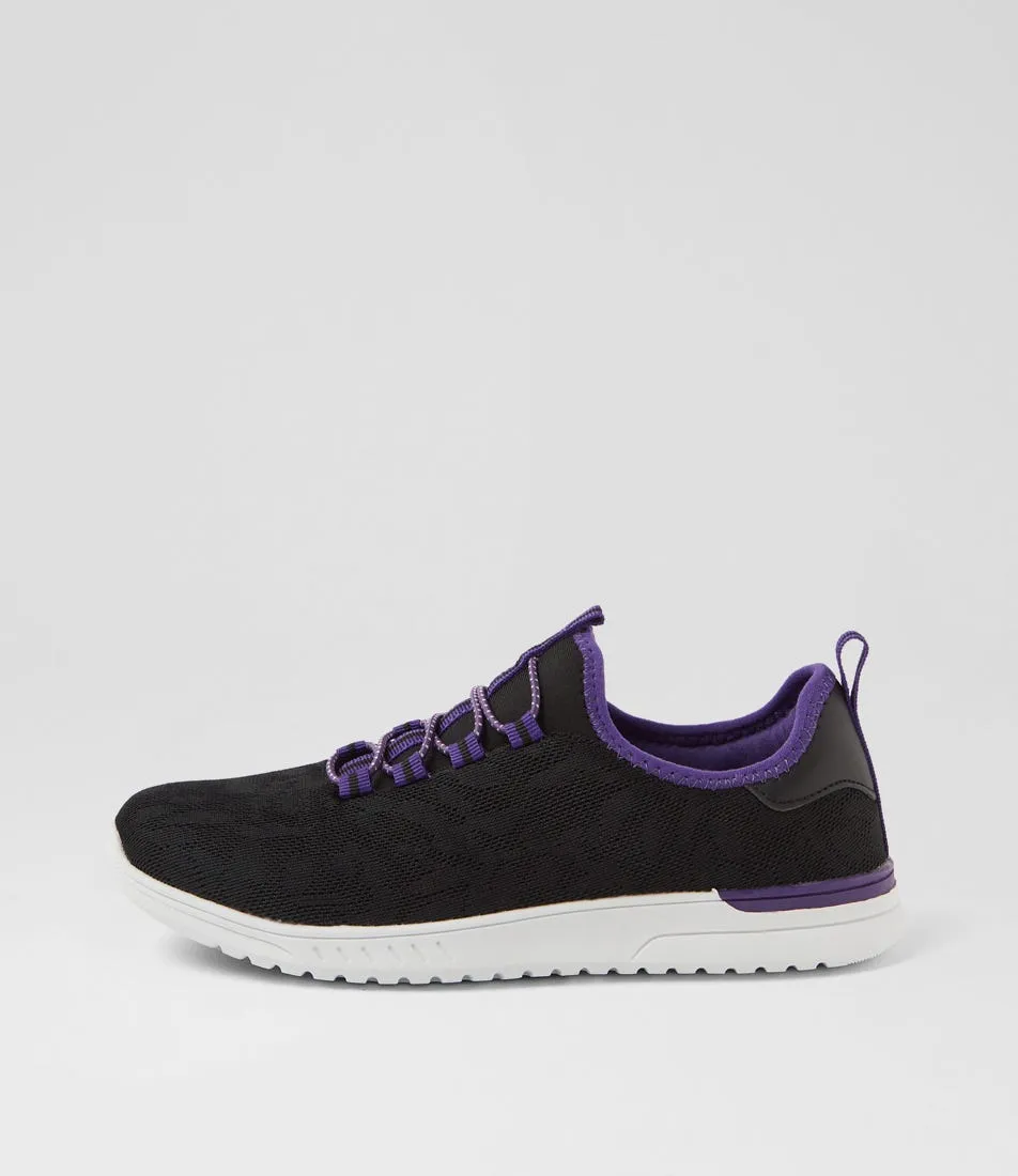 SUPERSOFT Deshi Black Purple Knit Sneakers