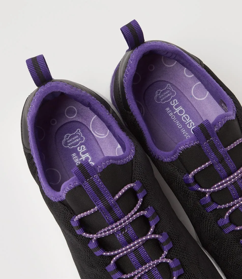 SUPERSOFT Deshi Black Purple Knit Sneakers