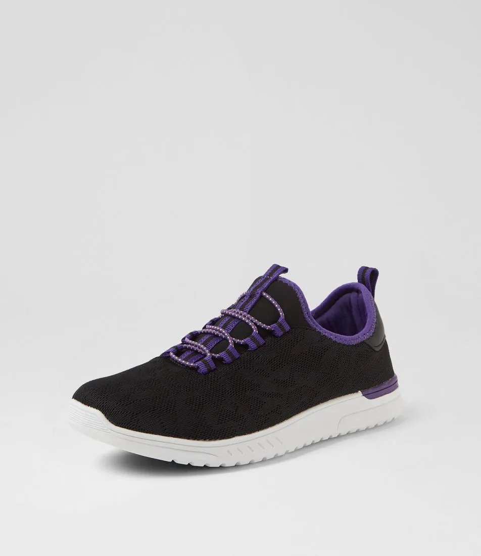 SUPERSOFT Deshi Black Purple Knit Sneakers