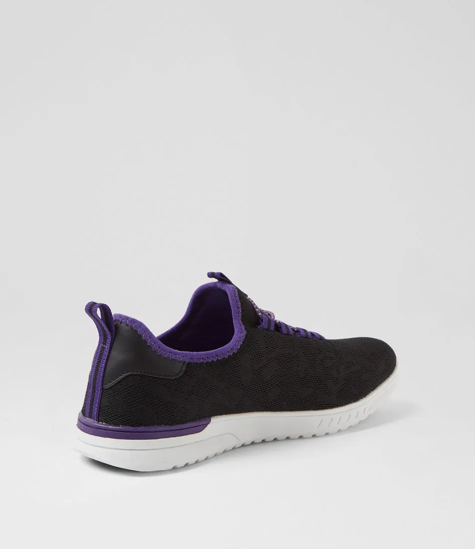 SUPERSOFT Deshi Black Purple Knit Sneakers