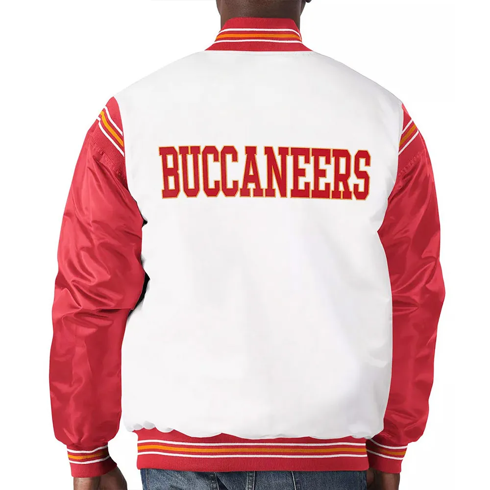 Tampa Bay Buccaneers Historic Renegade White/Red Varsity Satin Jacket