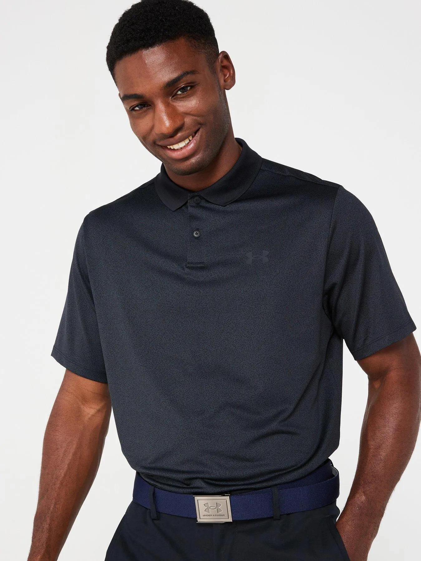 UNDER ARMOUR Mens Golf Performance 3.0 Printed Polo - Black