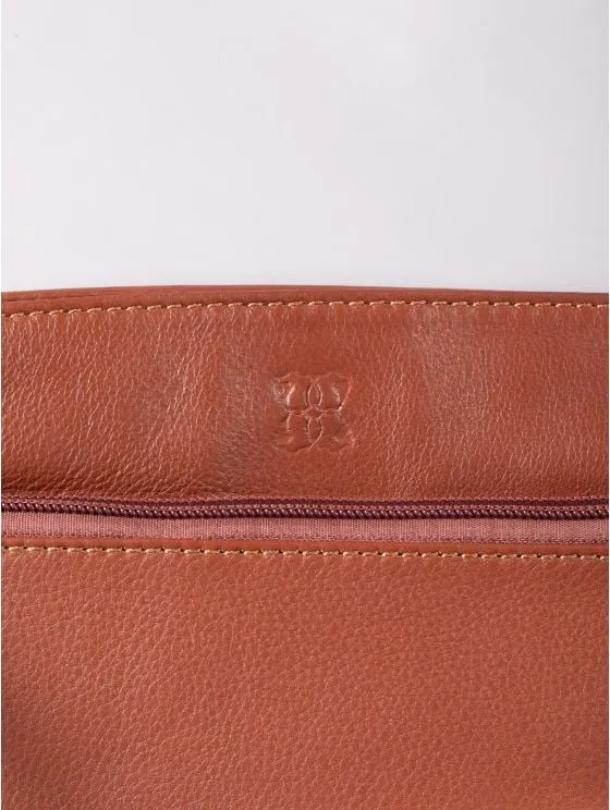 Waverton Duo Leather Cross Body Bag in Cognac