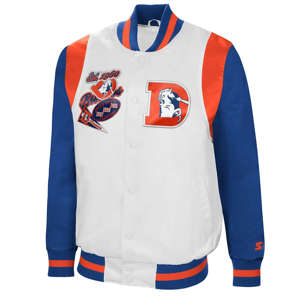 White/Royal Denver Broncos The All-American Satin Jacket