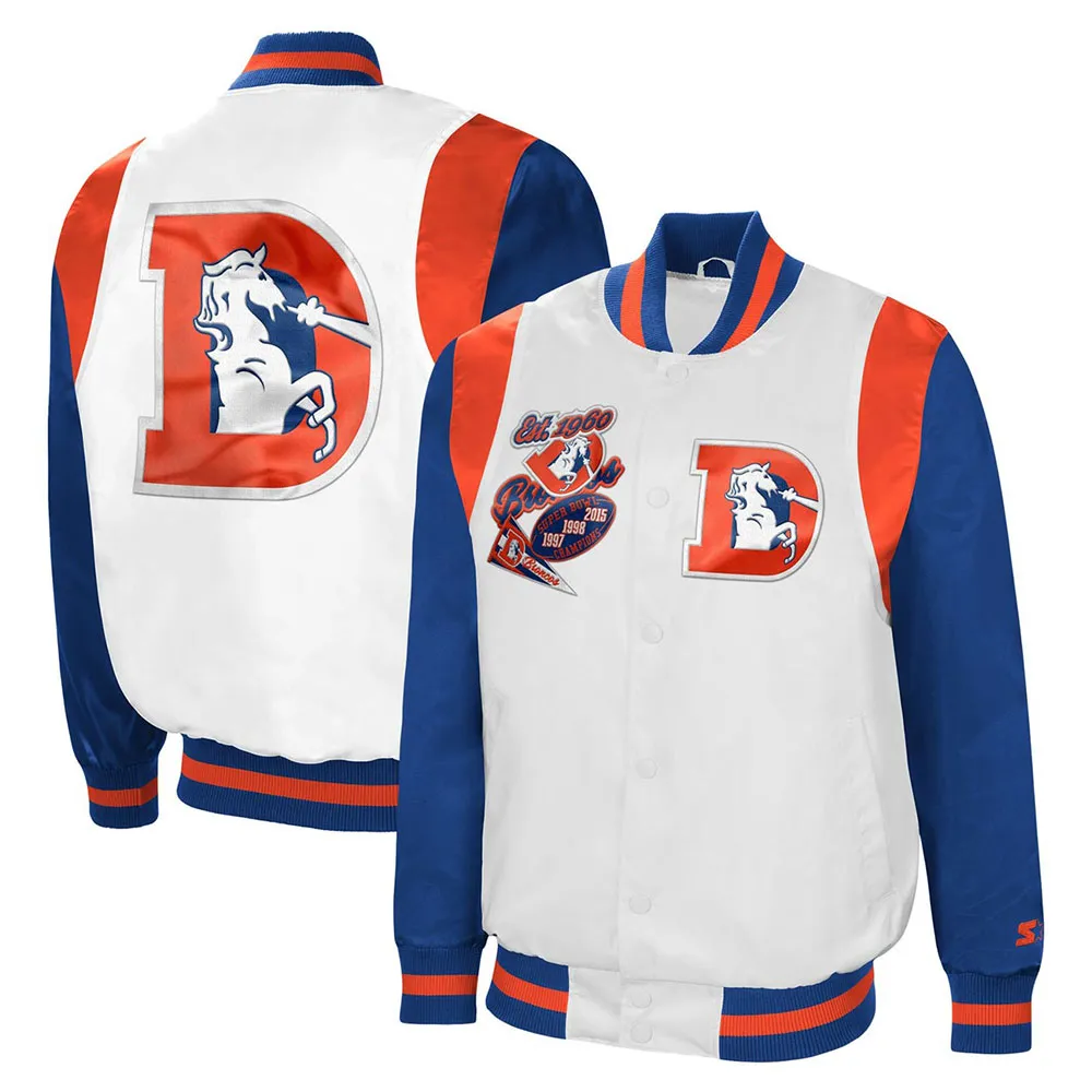 White/Royal Denver Broncos The All-American Satin Jacket