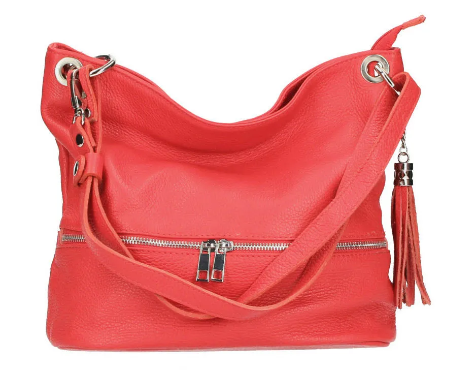 Women's red cowhide leather bag joss