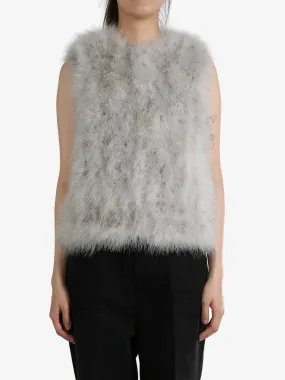 YVES SALOMON - Women Cropped Feather Gilet